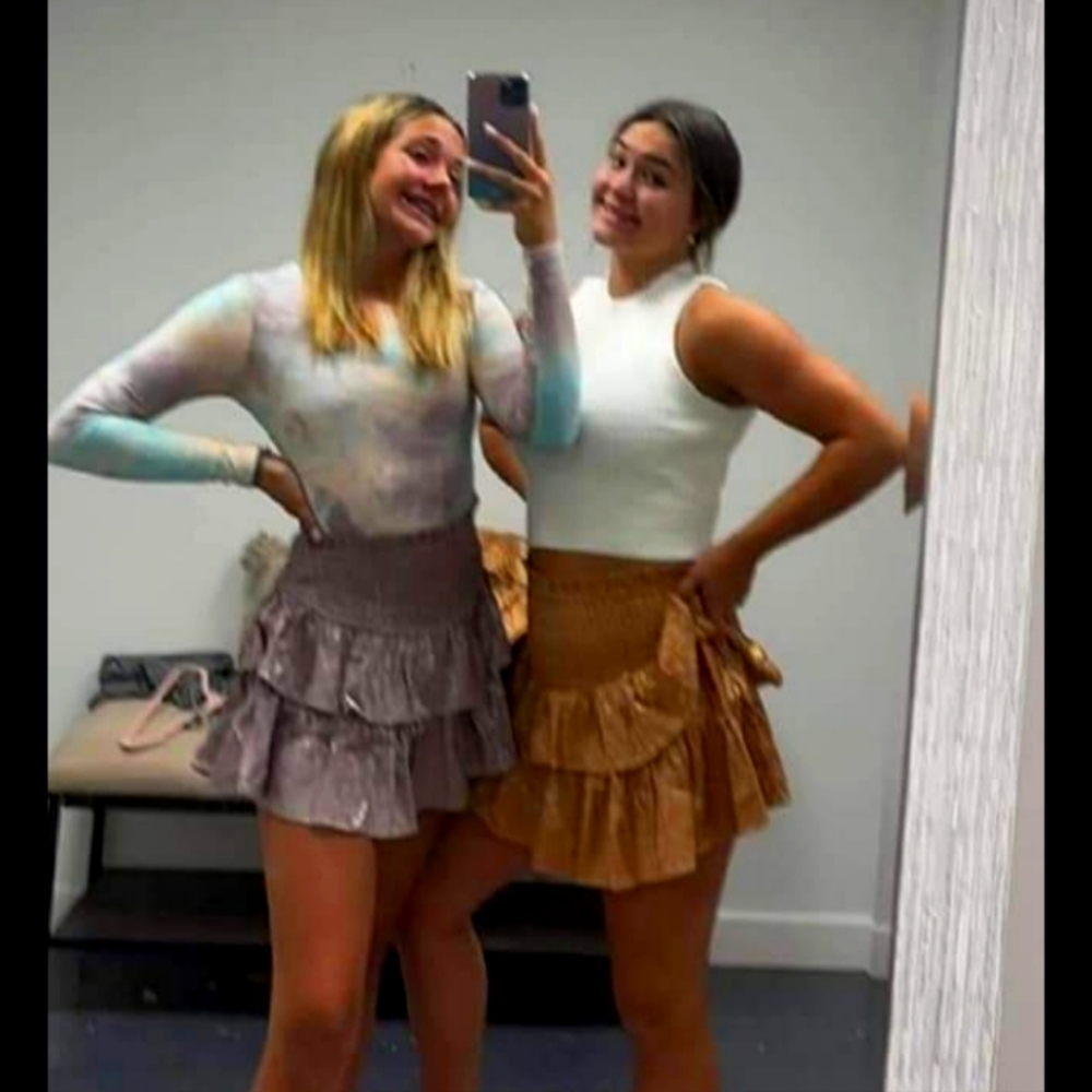 Lilac skirt w shorts under